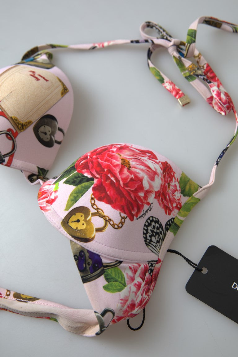 Chic Floral Bikini Top Elegance