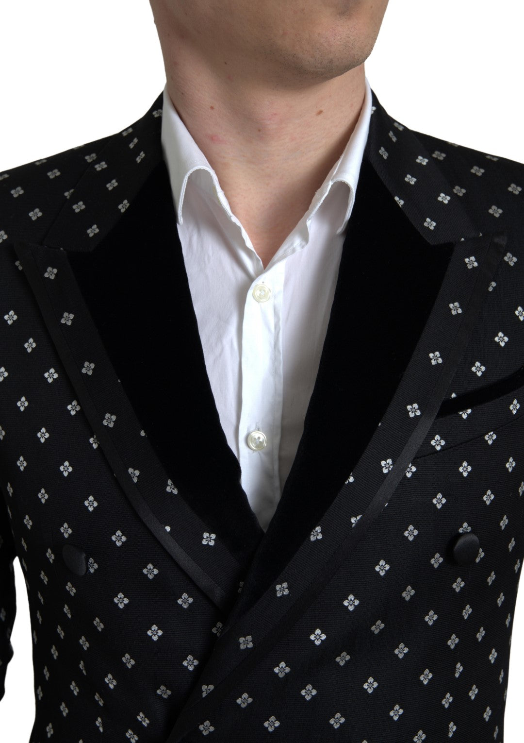 Elegant Geometric Patterned Slim Blazer