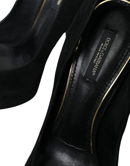 Black Suede Heeled Pumps Sophistication