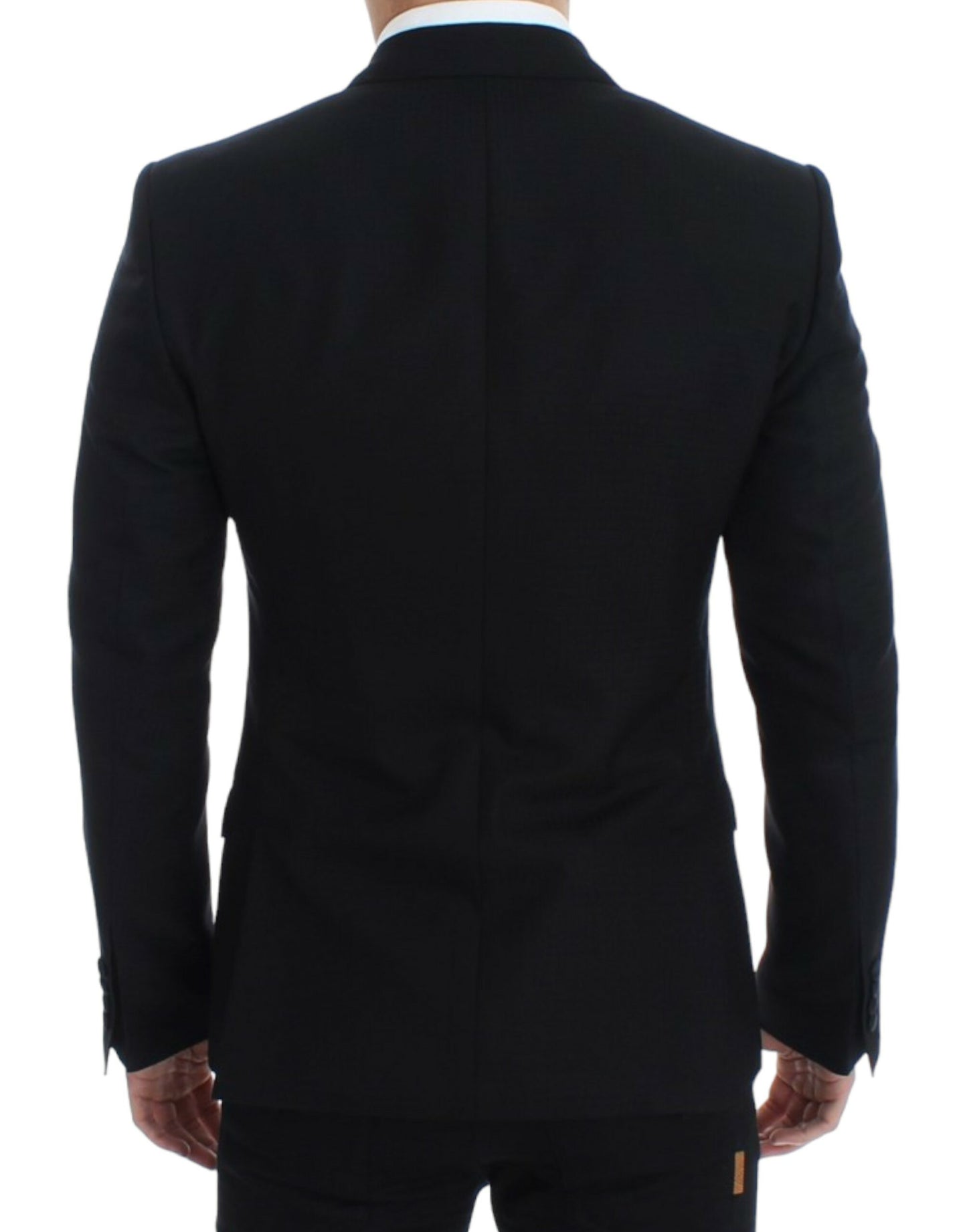 Elegant Black Silk Blend Sicilia Blazer