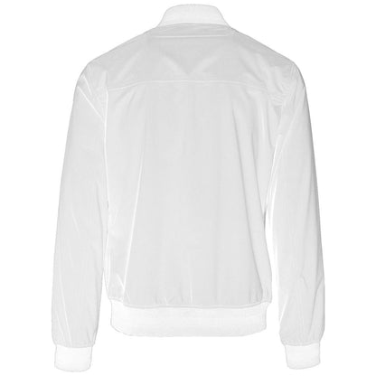 White Nylon Men Bomber Jacket