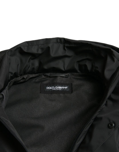 Sleek Black Windbreaker Jacket