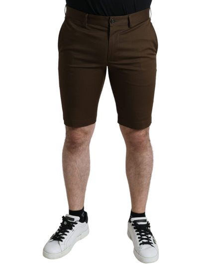 Chic Brown Bermuda Shorts with Logo Detail