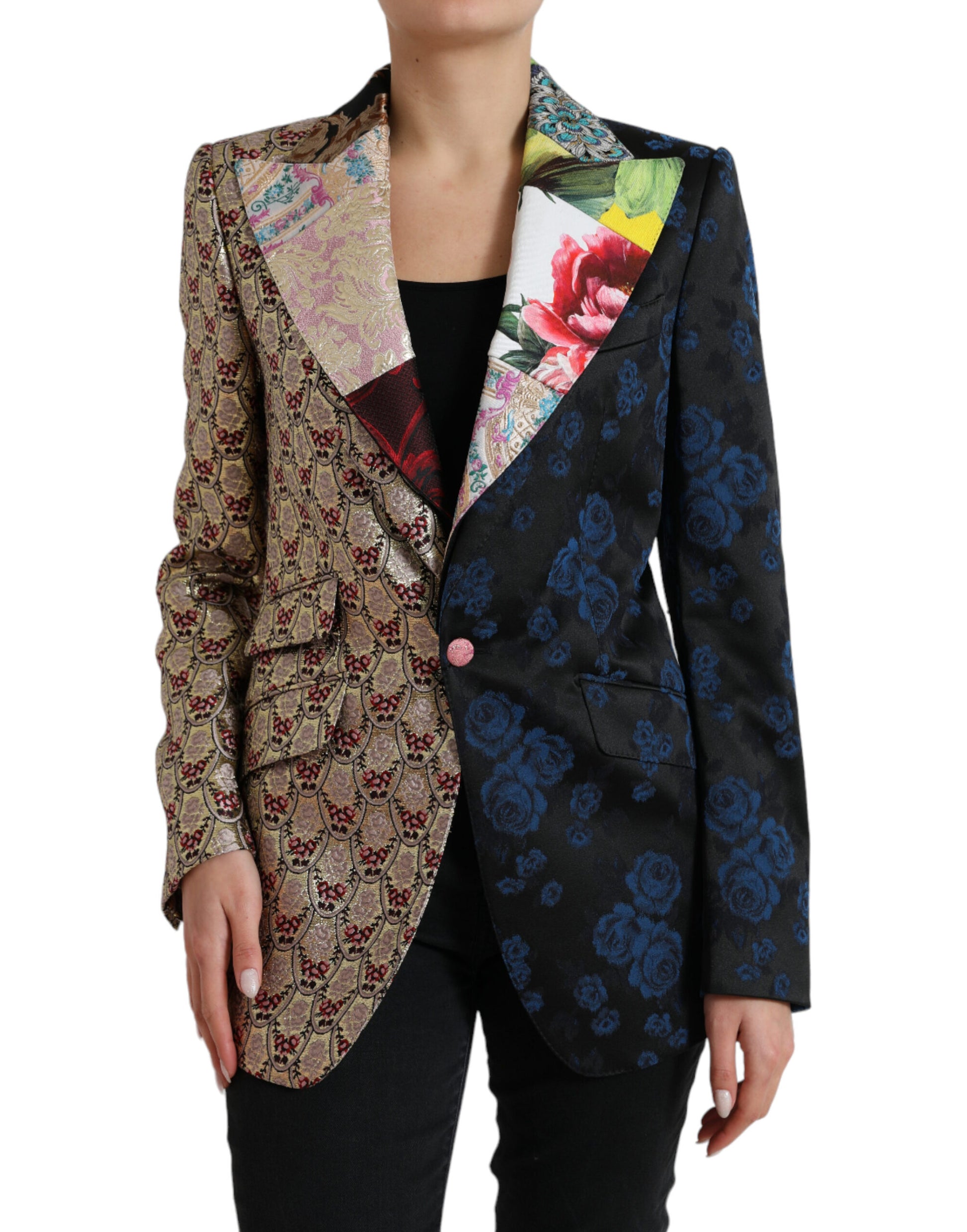 Elegant Multicolor Patchwork Blazer