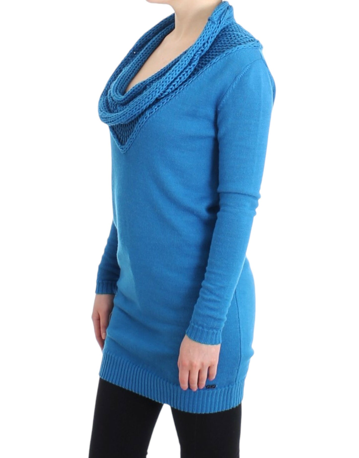 Cozy Scoop Neck Blue Knit Sweater