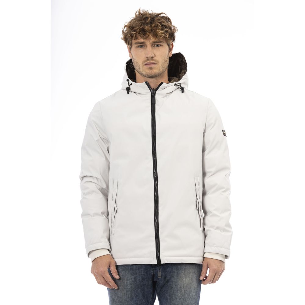 White Polyester Men Jacket