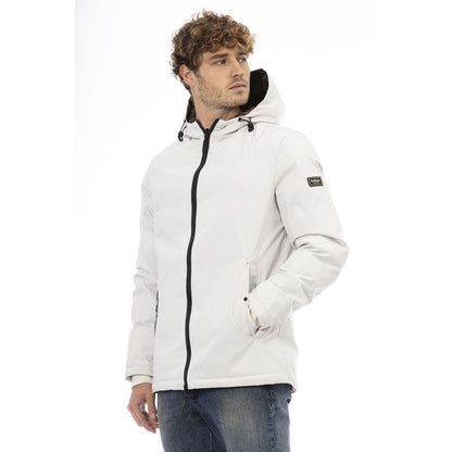 White Polyester Men Jacket