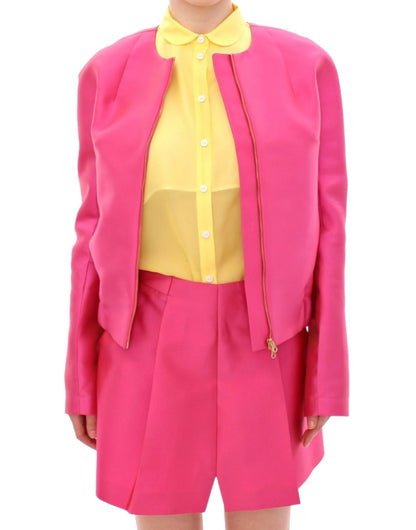 Elegant Pink Silk Blend Jacket