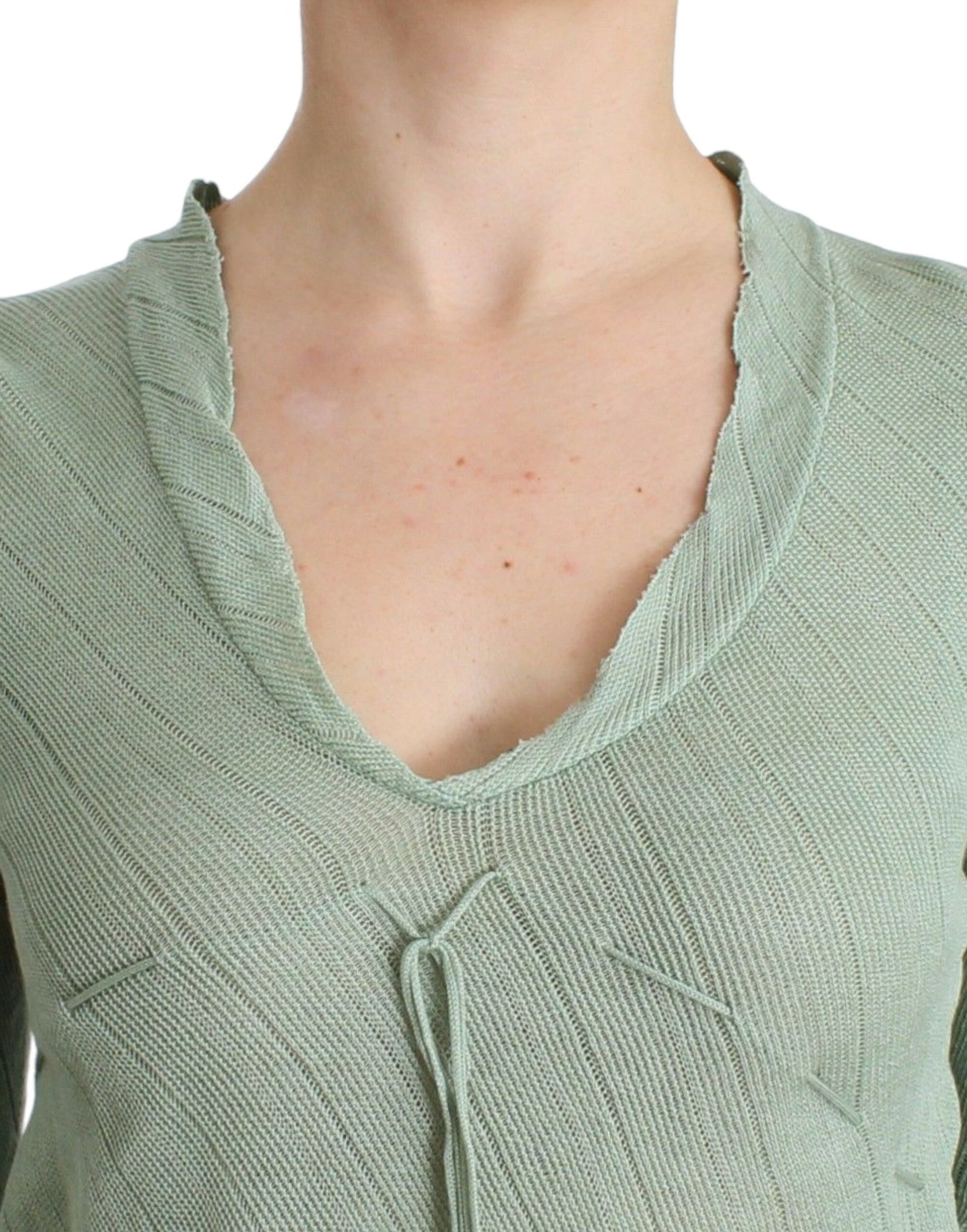 Chic Green Knitted Top – Ethereal Elegance