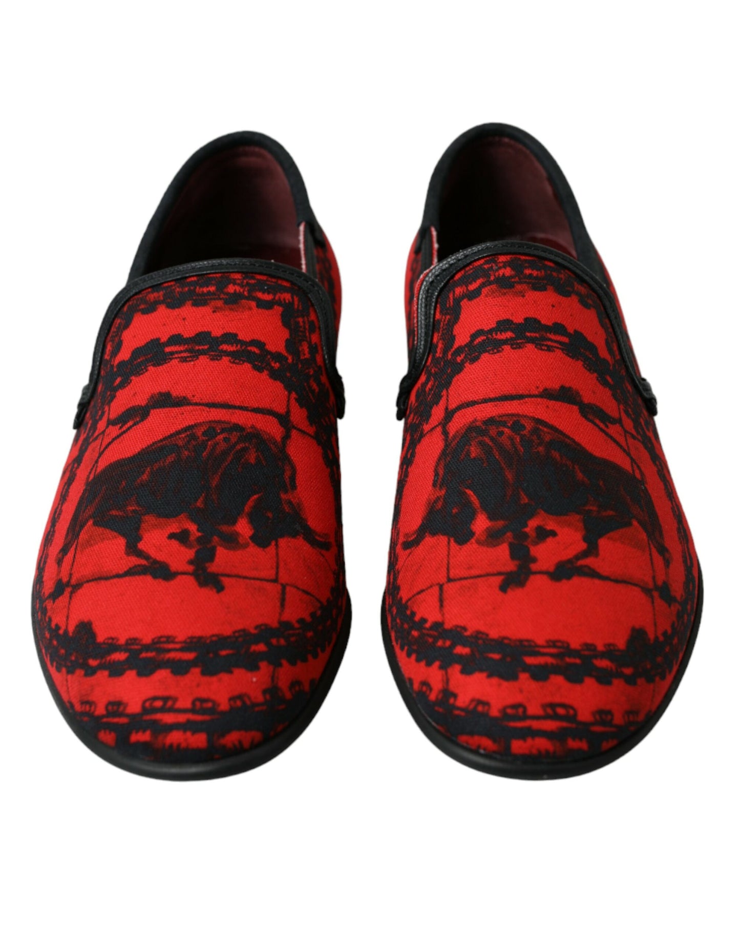 Torero-Inspired Luxe Red & Black Loafers