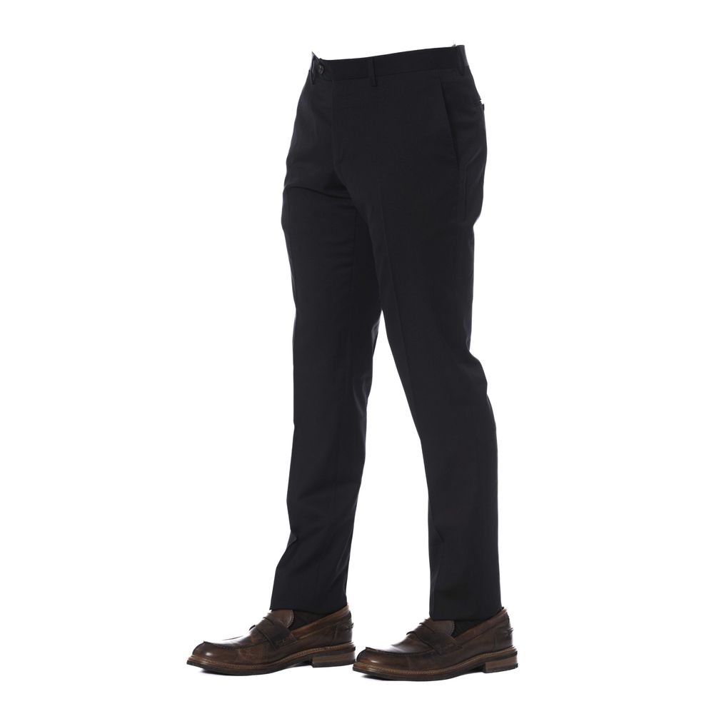 Black Virgin Wool Men Trouser