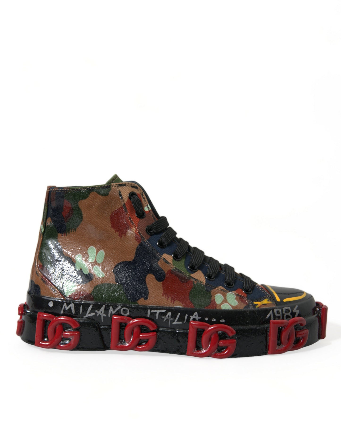 Multicolor High-Top Sneakers with Luxe Appeal