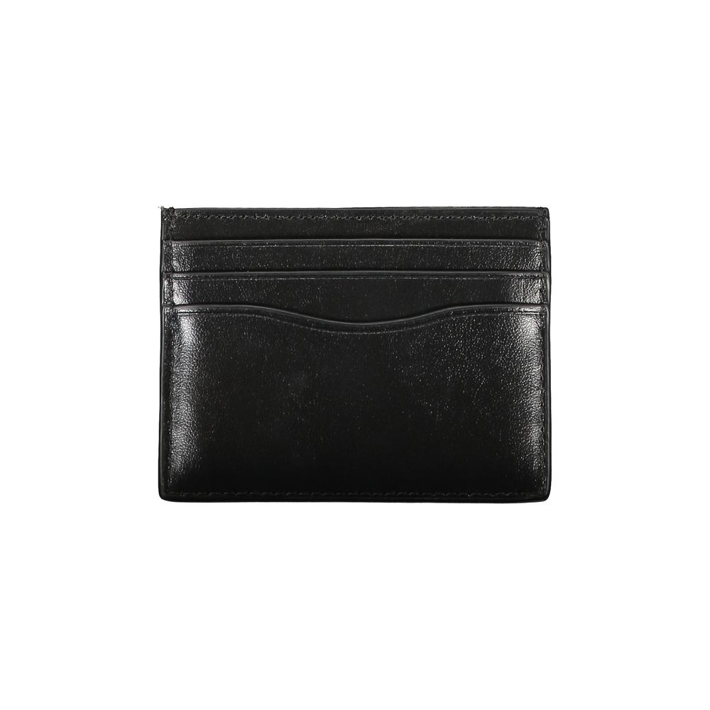 Sleek Black Leather Card Holder