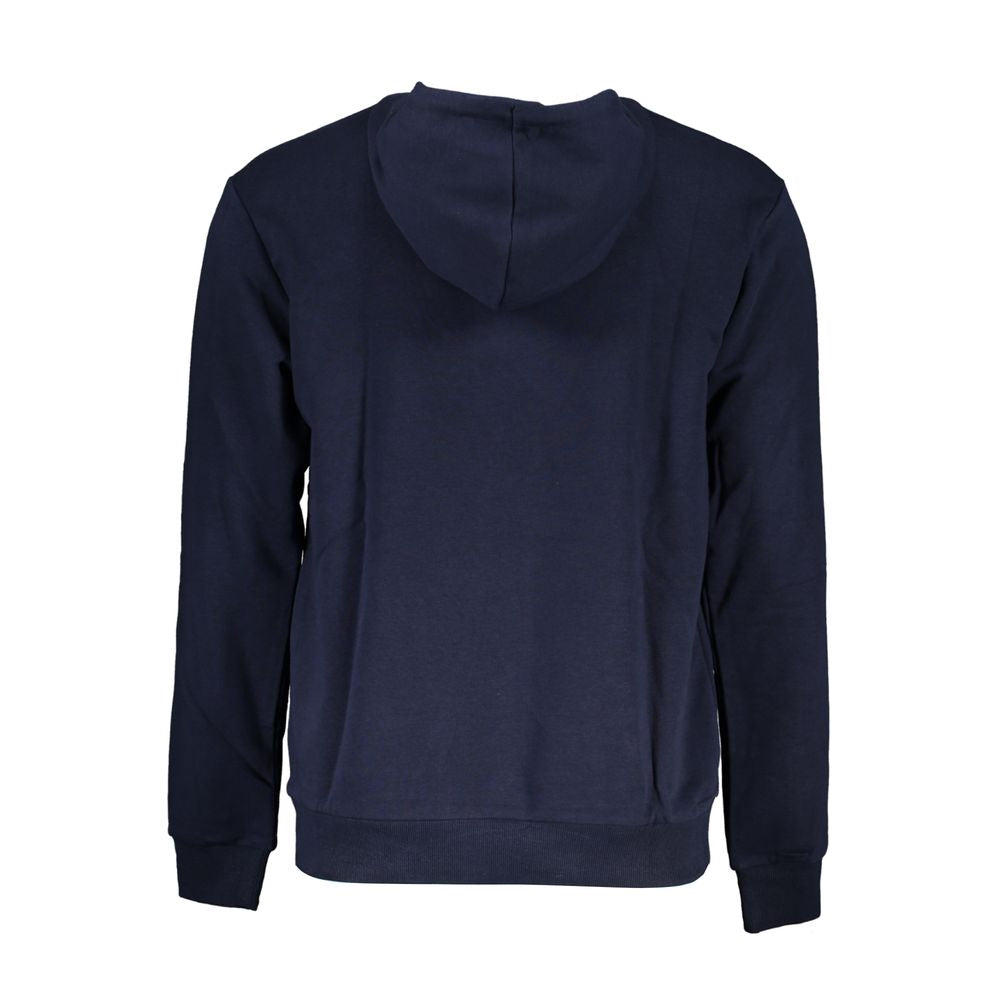 Blue Cotton Blend Hooded Sweatshirt