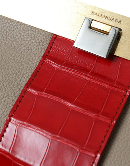 Two Tone Exotic Leather Clutch