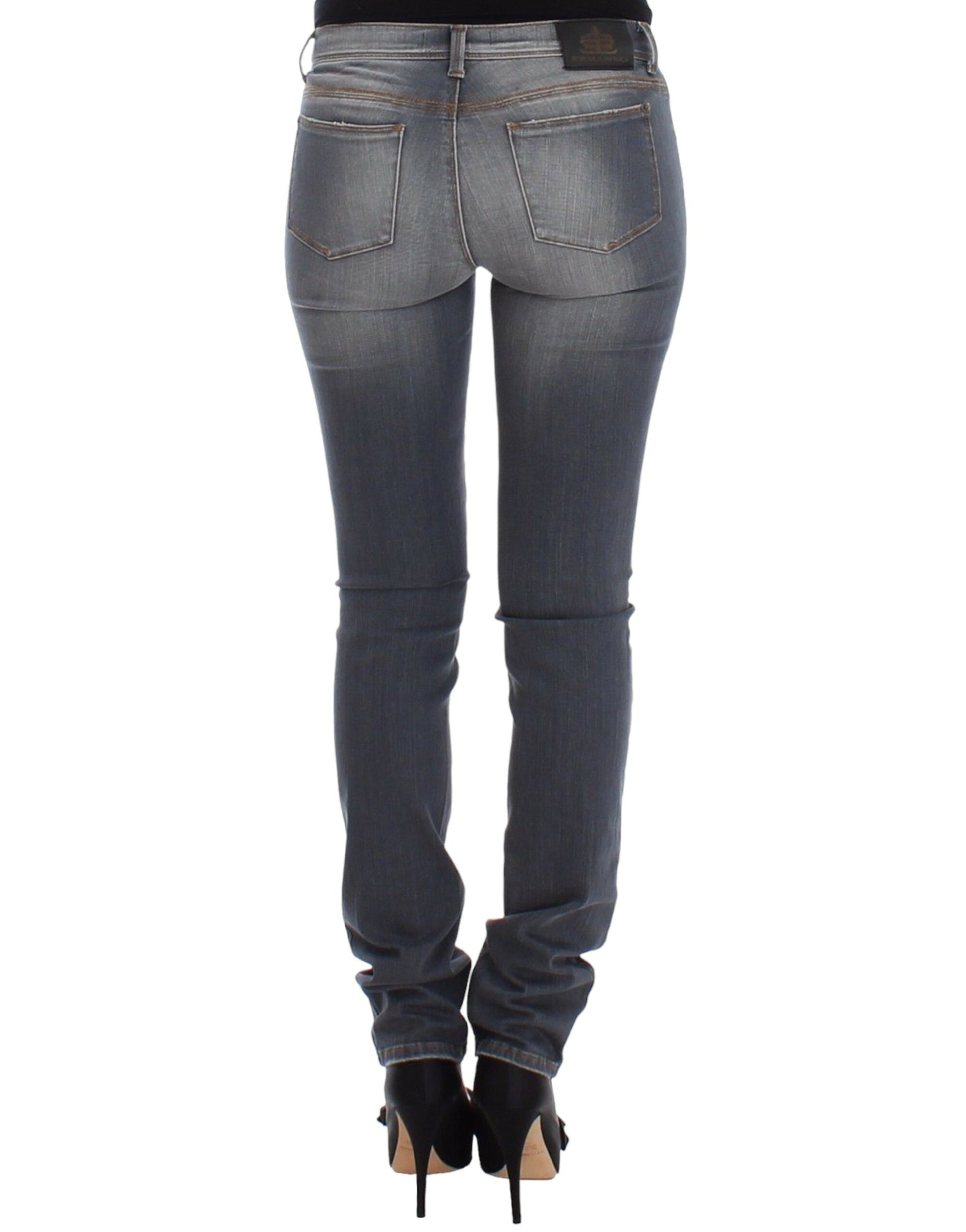 Chic Gray Slim-Fit Skinny Jeans