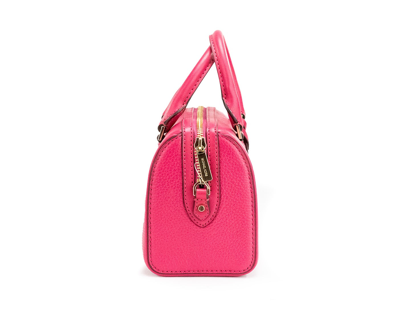 Travel XS Carmine Pink Leather Duffle Crossbody Handbag Purse