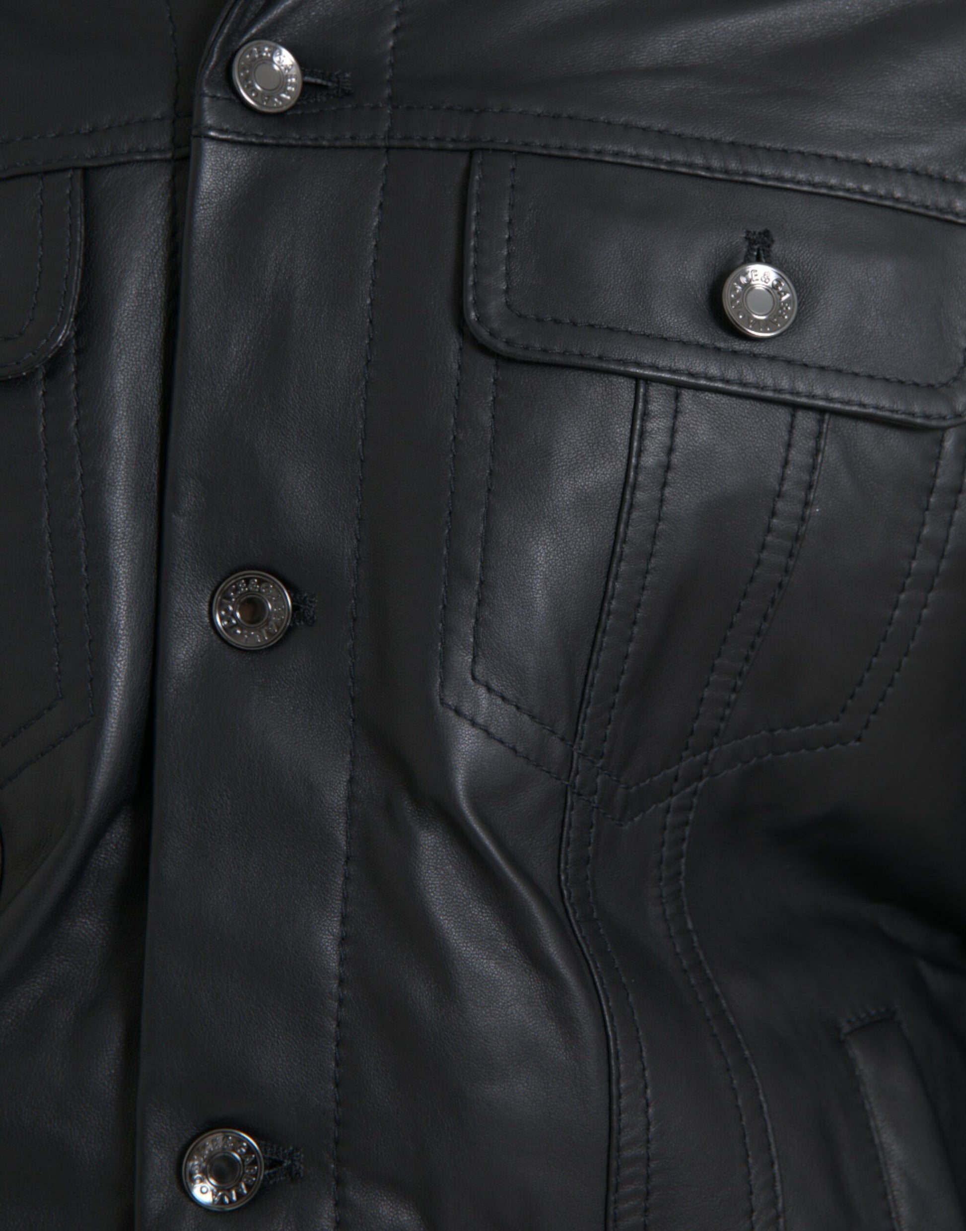 Black Leather Fur Collar Biker Coat Jacket