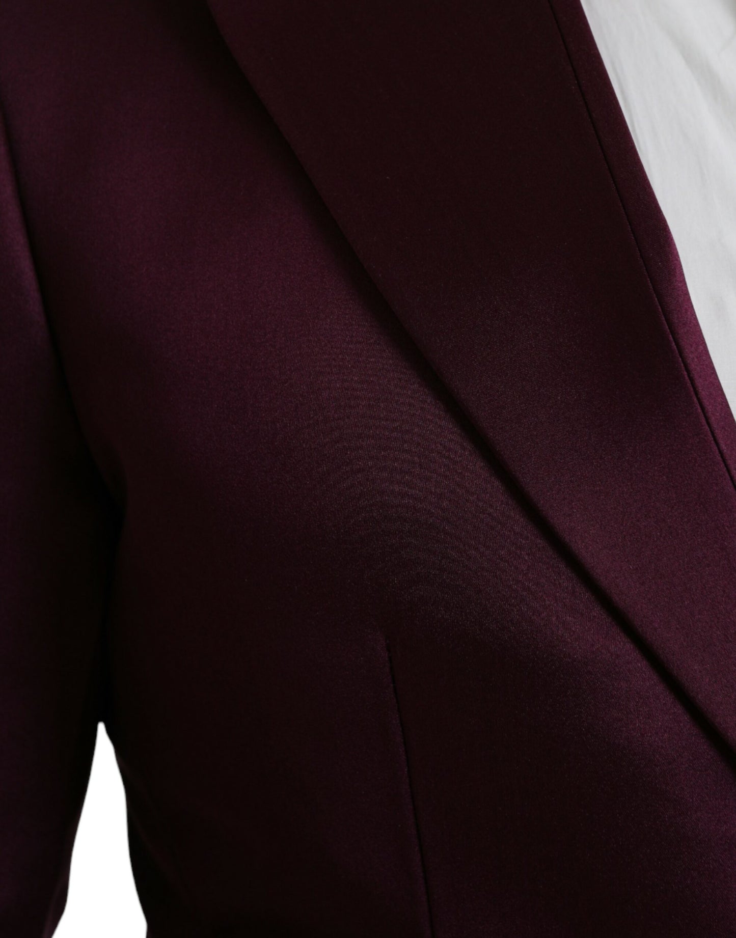 Maroon Silk Single Breasted Coat Blazer