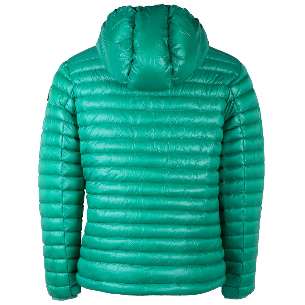 Chic Green Nylon Down Jacket