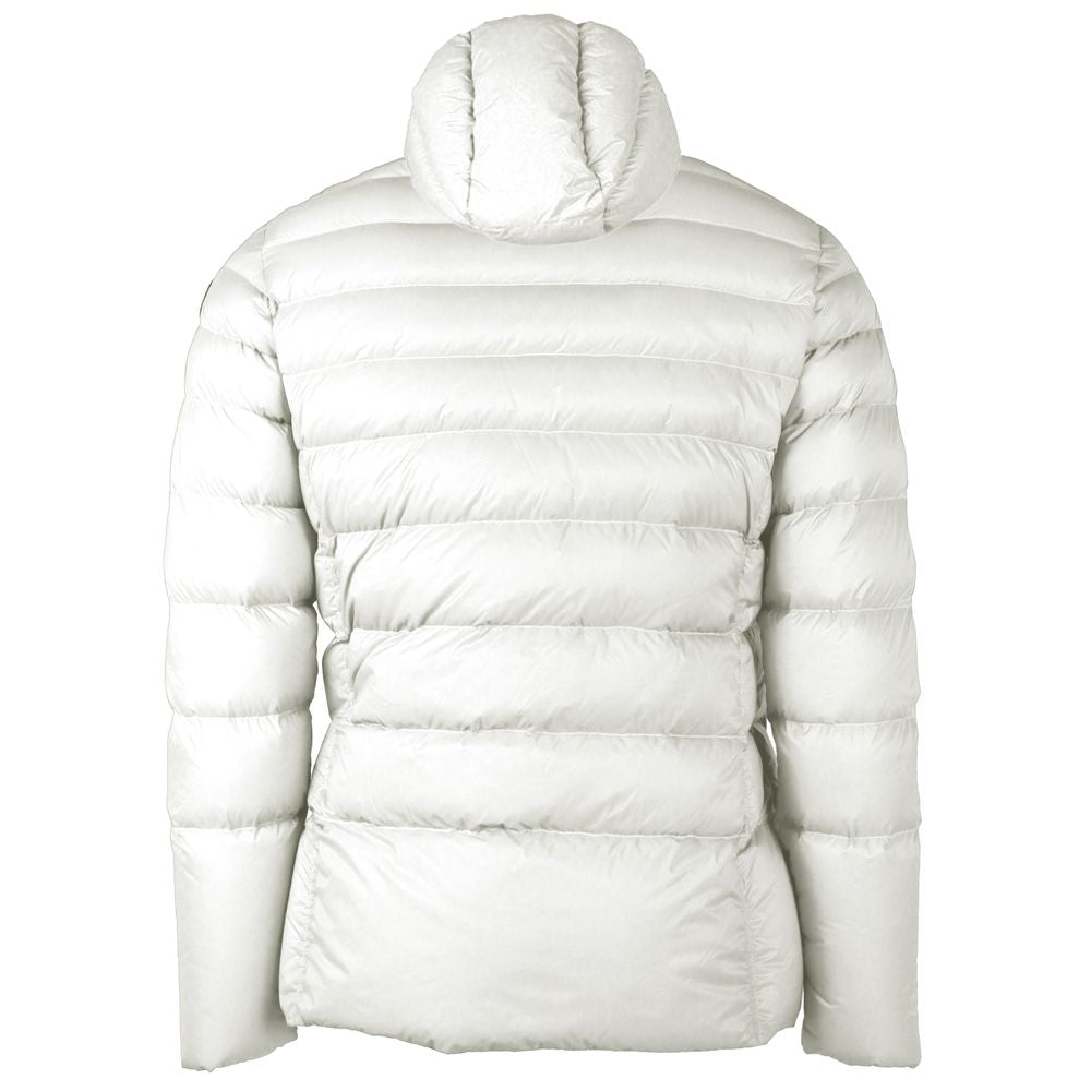 Reversible White Nylon Hooded Jacket