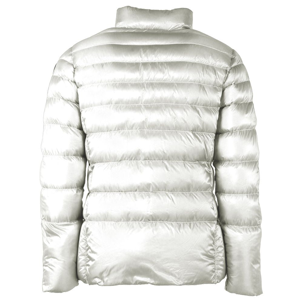 Reversible White Nylon Hooded Jacket