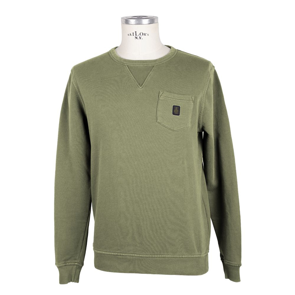 Green Cotton Men Sweater