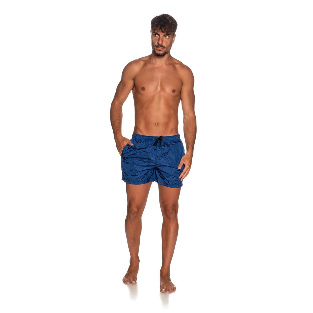 Blue Nylon Men Swimsuit