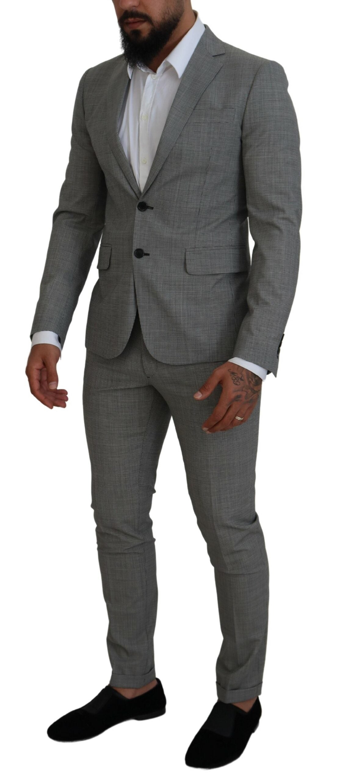 Gray Wool Single Breasted 2 Piece PARIS Suit