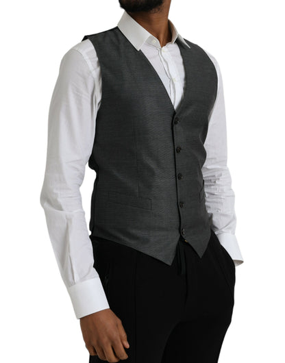 Gray Wool Formal Dress Waistcoat Vest