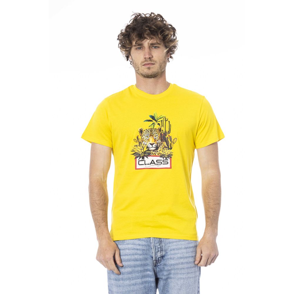 Yellow Cotton Men T-Shirt