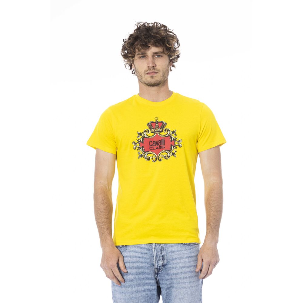 Yellow Cotton Men T-Shirt