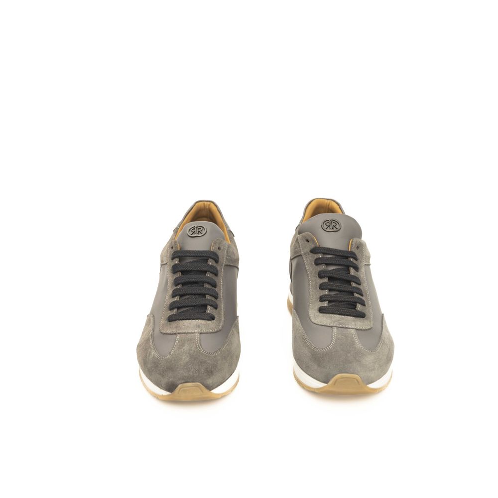 Gray Leather Men Sneaker