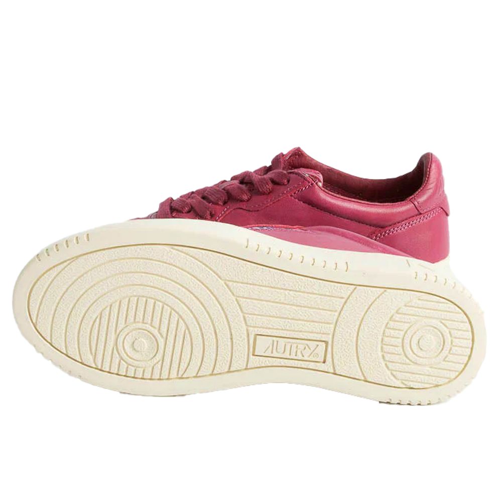 Fuchsia Leather Di Capra Sneaker