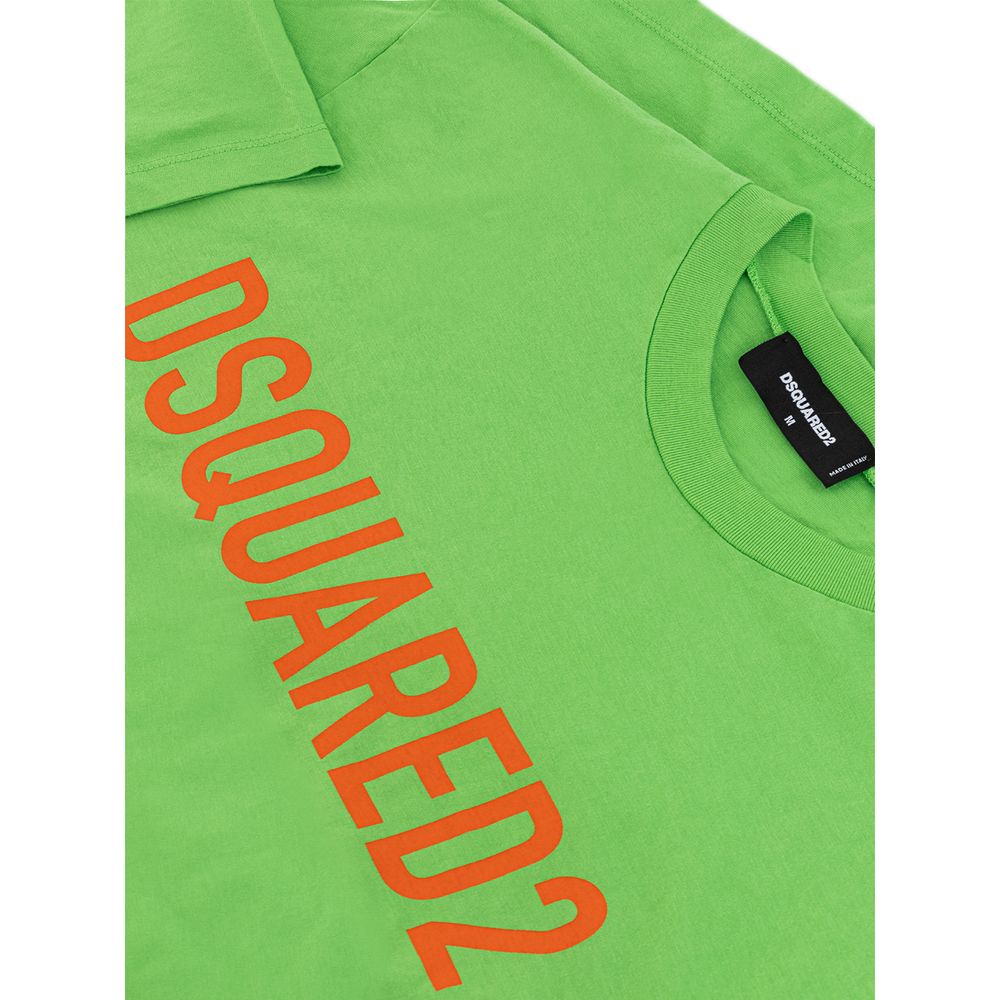 Electric Green Cotton Tee for Men