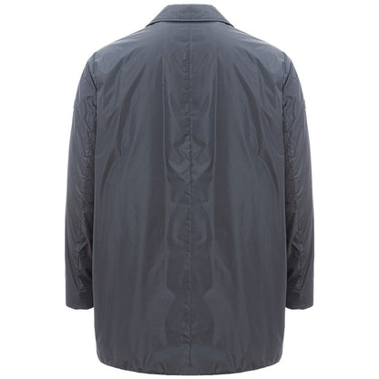 Elegant Gray Polyamide Men's Jacket