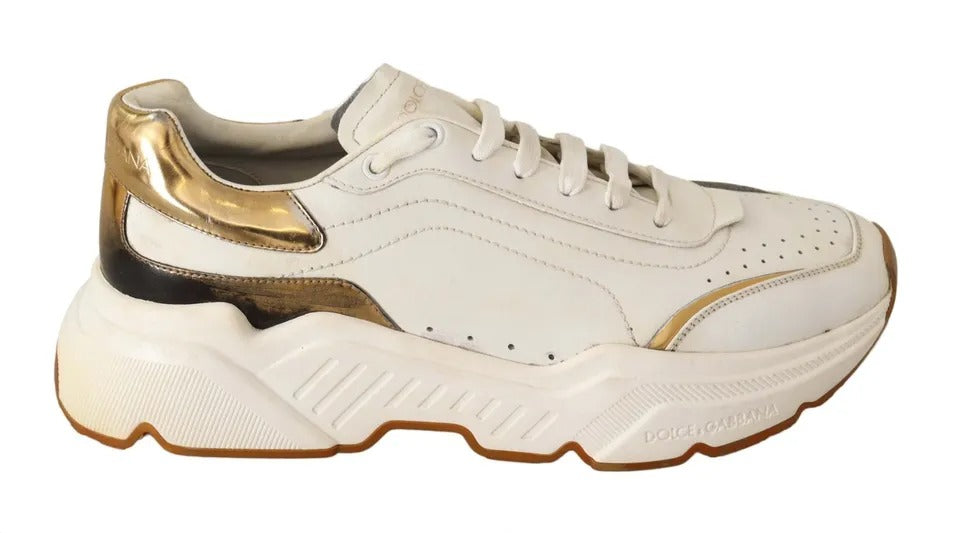 White Gold Leather Sport DAYMASTER Sneakers Shoes