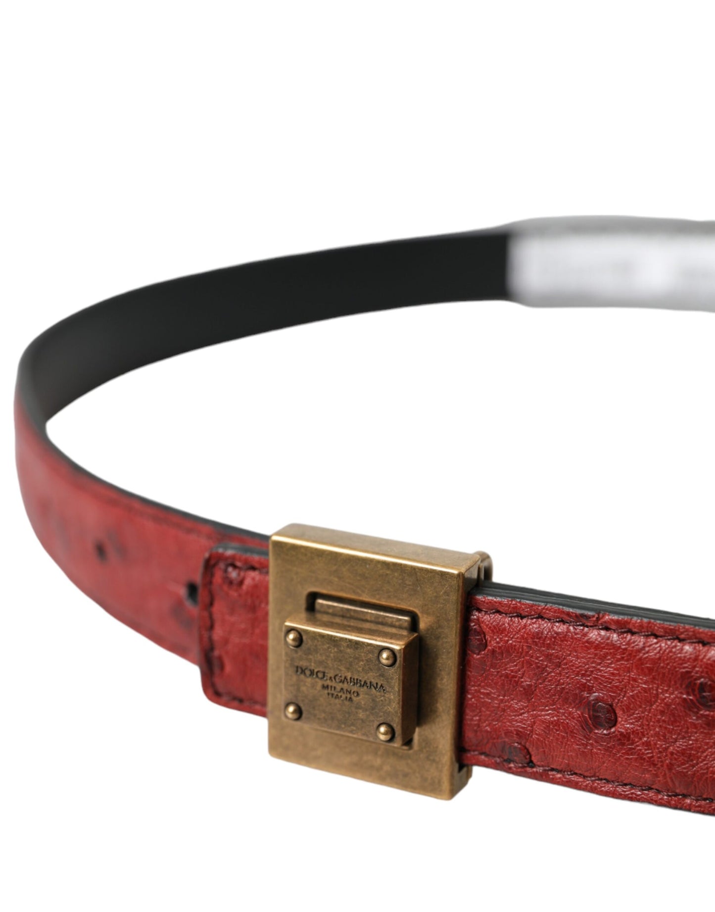 Brown Leather Square Metal Buckle Belt