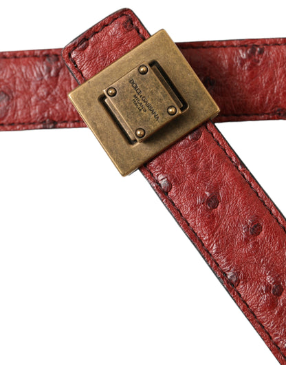 Brown Leather Square Metal Buckle Belt