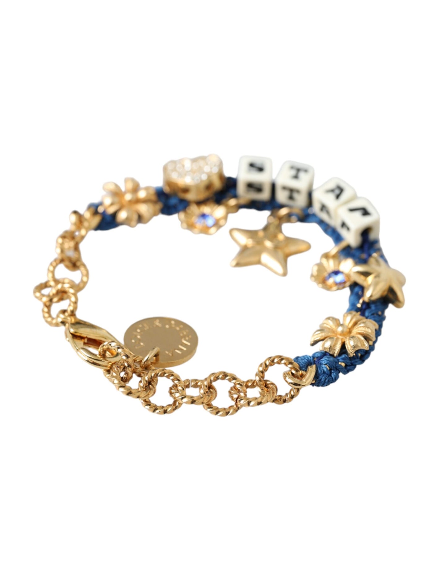 Gold Tone Brass Chain Star Fashion Bracelet