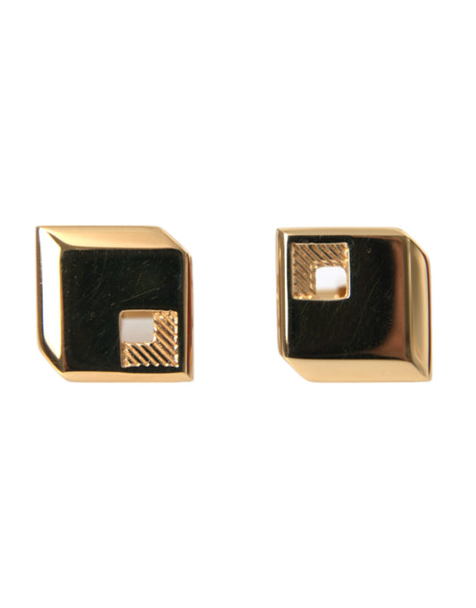 Gold Plated Metal Brass Square Pin Cufflinks