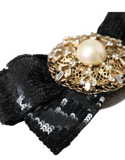 Black Sequin Pearl Handmade Brooch Hair Pin