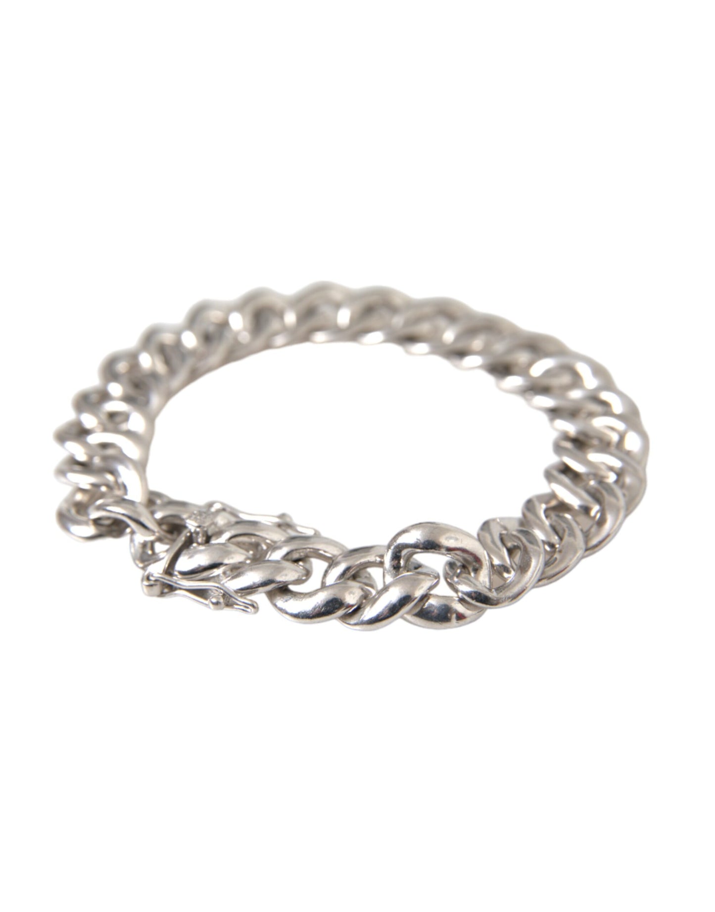 Solid Heavy Curb Link 925 Sterling Silver Bracelet Men