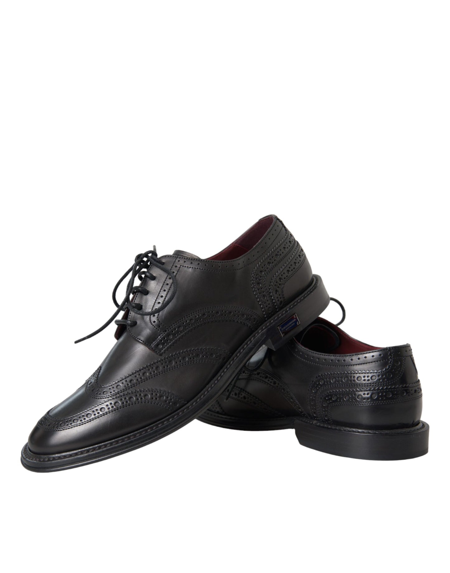 Black Leather Oxford Wingtip Formal Men Shoes