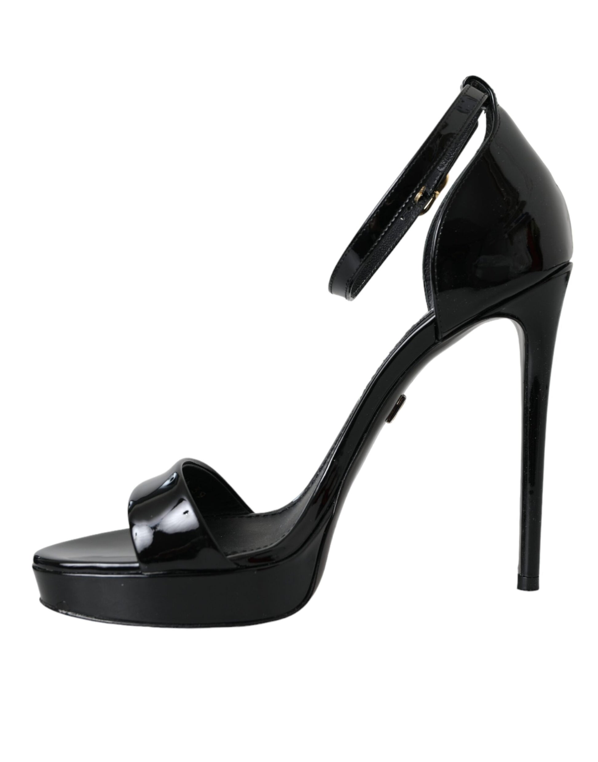 Black KEIRA Leather Heels Sandals Shoes