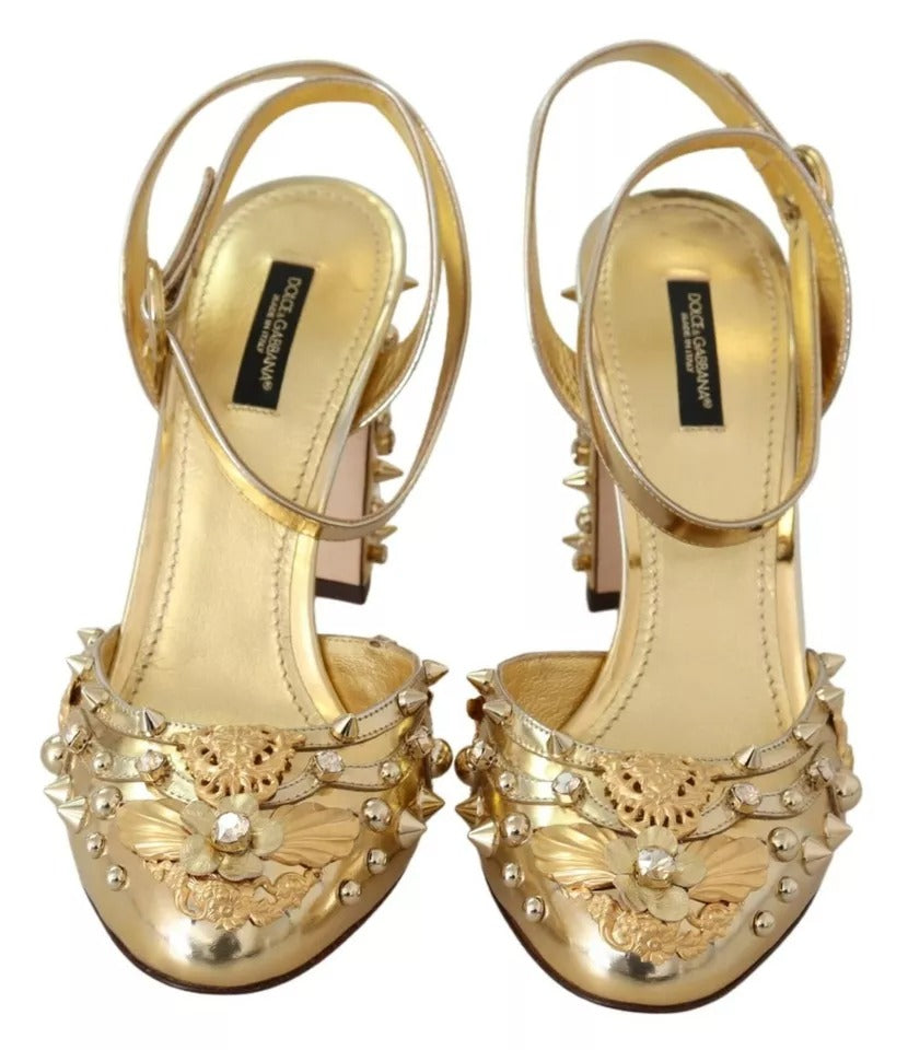 Gold Studs Vally Slingback Sandals Shoes