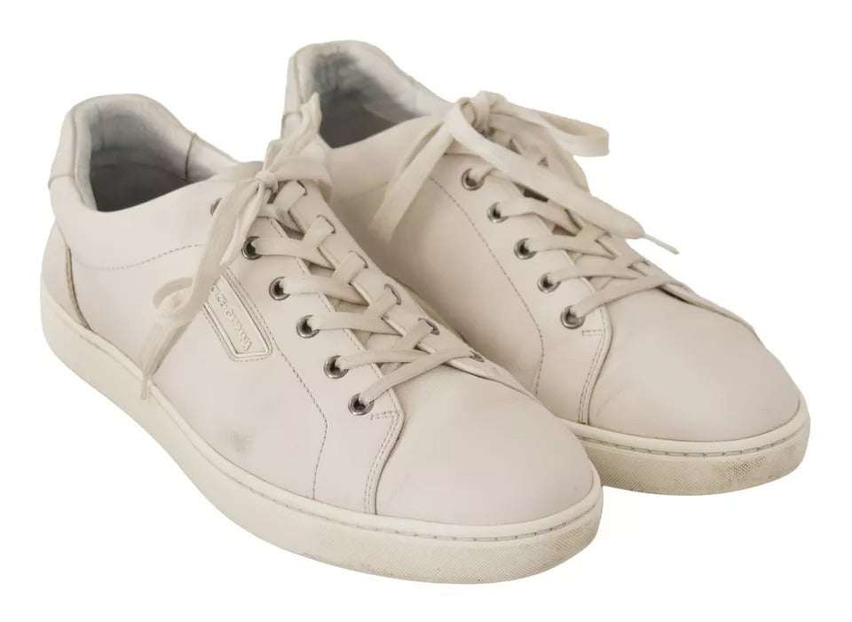 White Casual Leather Logo Men Sneakers Shoes