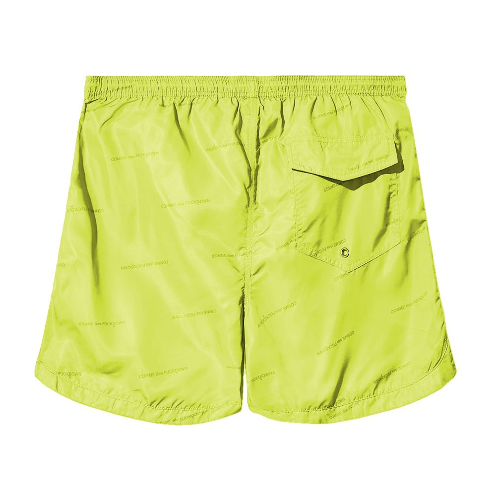 Yellow Polyester Men Bermuda Shorts