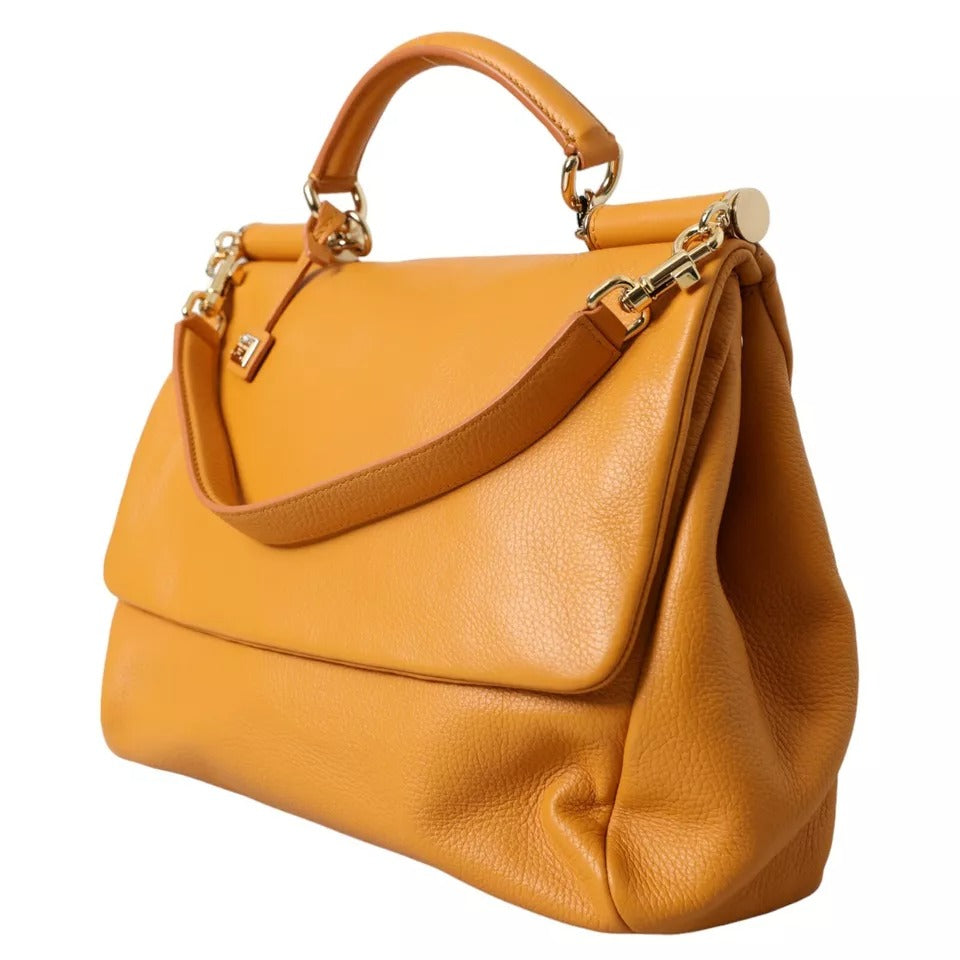 Yellow Leather Hand Shoulder Purse Satchel SICILY Bag