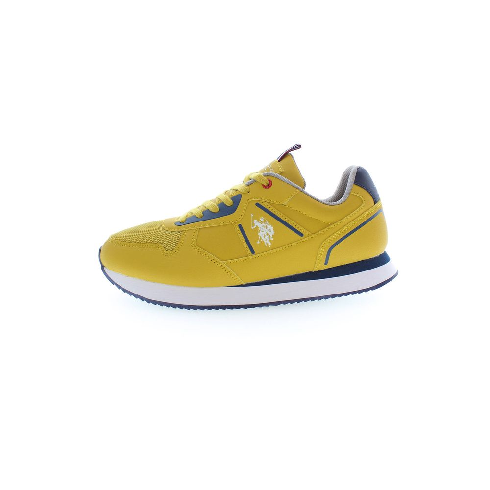 Yellow Polyester Men Sneaker